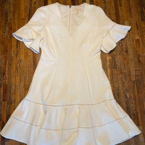 REBECCA TAYLOR  l White Knit Flit & Flare Dress l Size 8